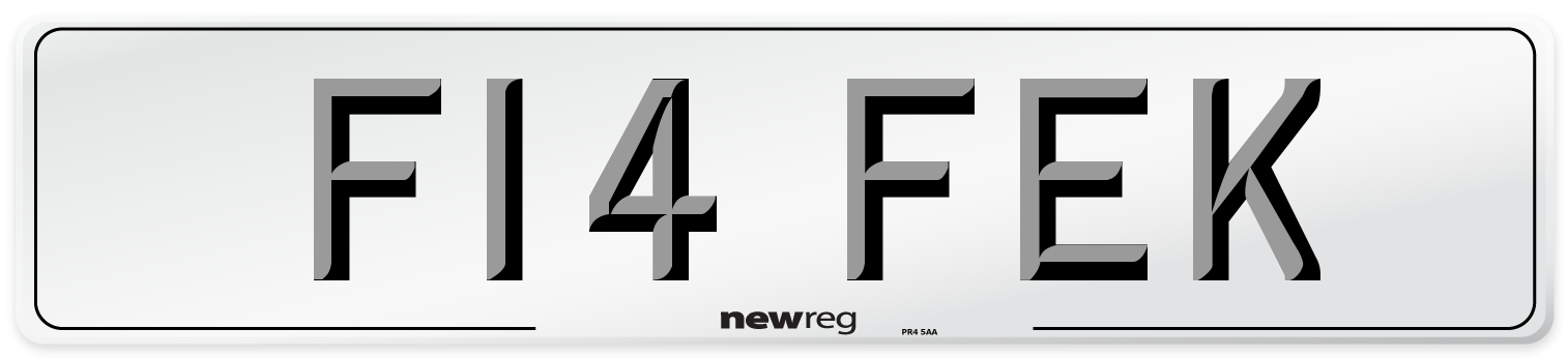 F14 FEK Number Plate from New Reg